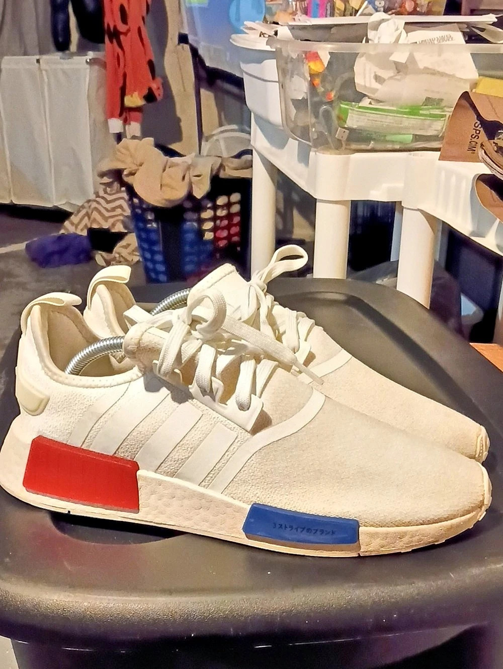 adidas NMD_R1 Men's White & Red Sneakers US 9.5